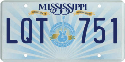 MS license plate LQT751