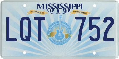MS license plate LQT752