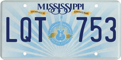 MS license plate LQT753