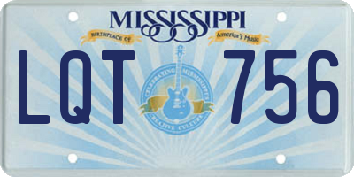 MS license plate LQT756