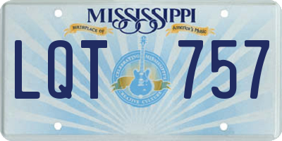 MS license plate LQT757