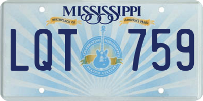 MS license plate LQT759