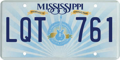 MS license plate LQT761