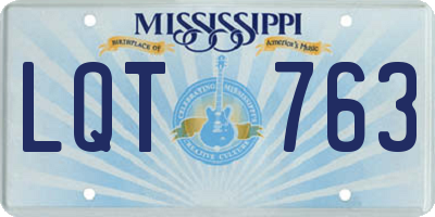 MS license plate LQT763
