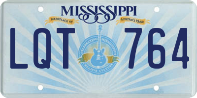 MS license plate LQT764