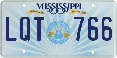 MS license plate LQT766