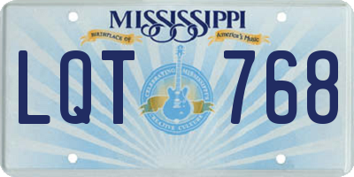 MS license plate LQT768
