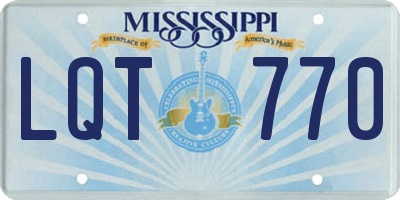 MS license plate LQT770