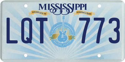 MS license plate LQT773