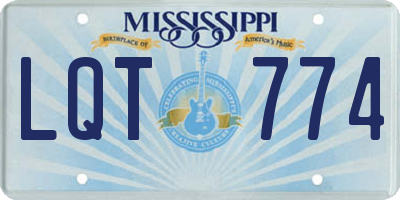 MS license plate LQT774