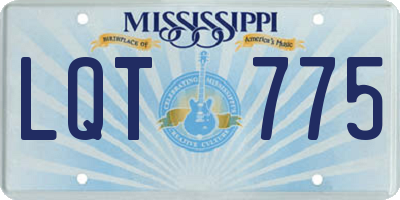 MS license plate LQT775