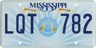 MS license plate LQT782