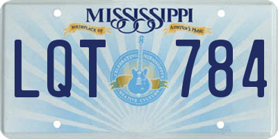 MS license plate LQT784