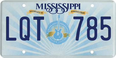 MS license plate LQT785