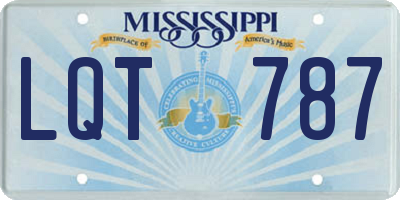 MS license plate LQT787