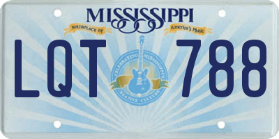 MS license plate LQT788