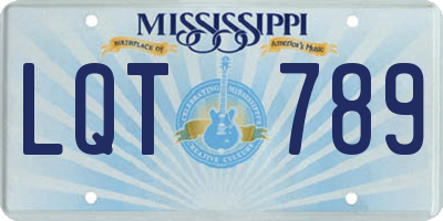MS license plate LQT789