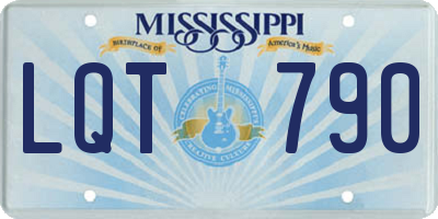 MS license plate LQT790