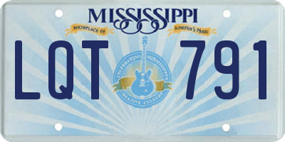 MS license plate LQT791