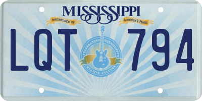 MS license plate LQT794