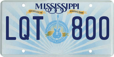 MS license plate LQT800