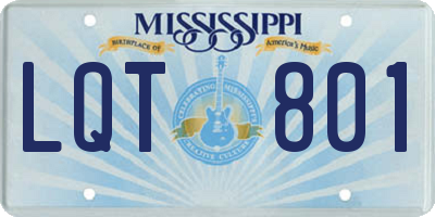 MS license plate LQT801