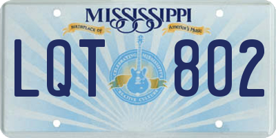 MS license plate LQT802