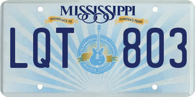 MS license plate LQT803