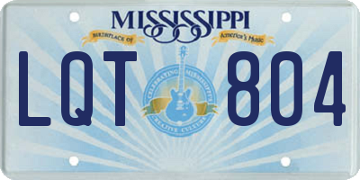 MS license plate LQT804
