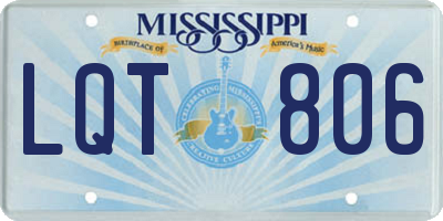 MS license plate LQT806