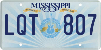 MS license plate LQT807