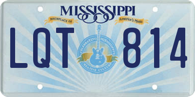 MS license plate LQT814