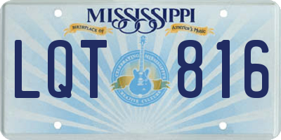MS license plate LQT816