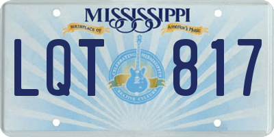 MS license plate LQT817
