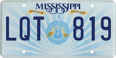 MS license plate LQT819