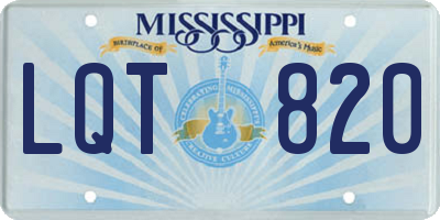 MS license plate LQT820
