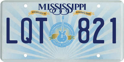 MS license plate LQT821