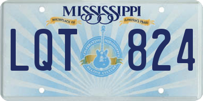 MS license plate LQT824