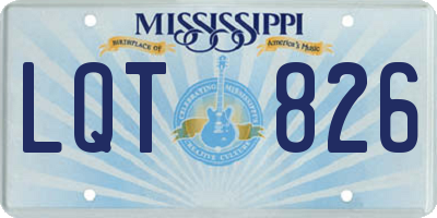MS license plate LQT826
