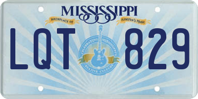 MS license plate LQT829