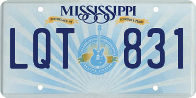 MS license plate LQT831