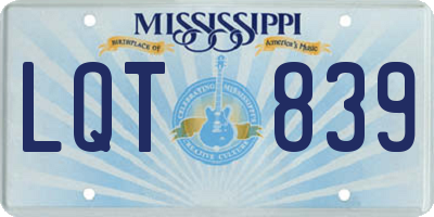 MS license plate LQT839
