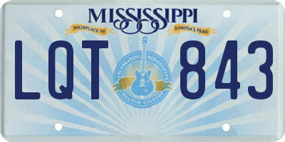 MS license plate LQT843