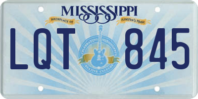 MS license plate LQT845