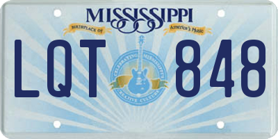 MS license plate LQT848
