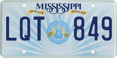 MS license plate LQT849