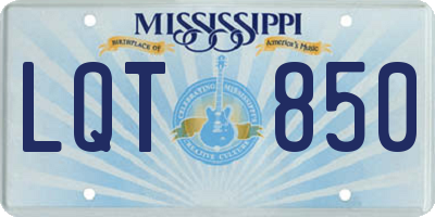 MS license plate LQT850