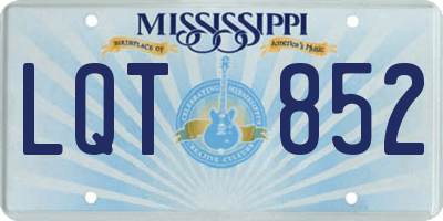 MS license plate LQT852