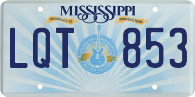 MS license plate LQT853
