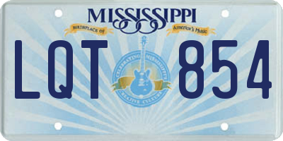 MS license plate LQT854